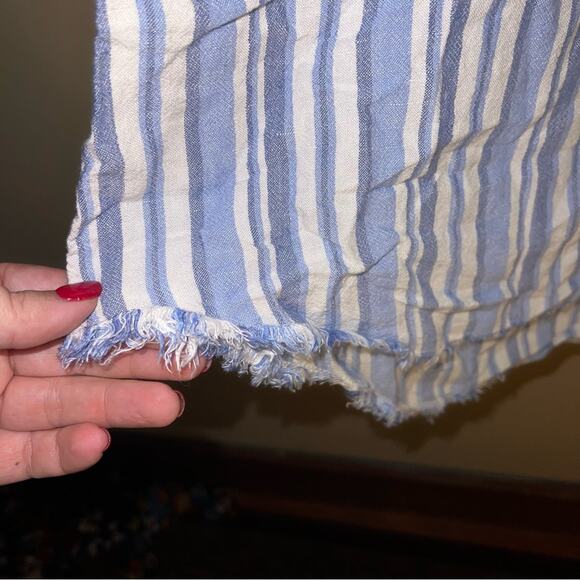 CLOTH &STONE ANTHRO raw hemline striped tunic shirt L - Picture 5 of 6